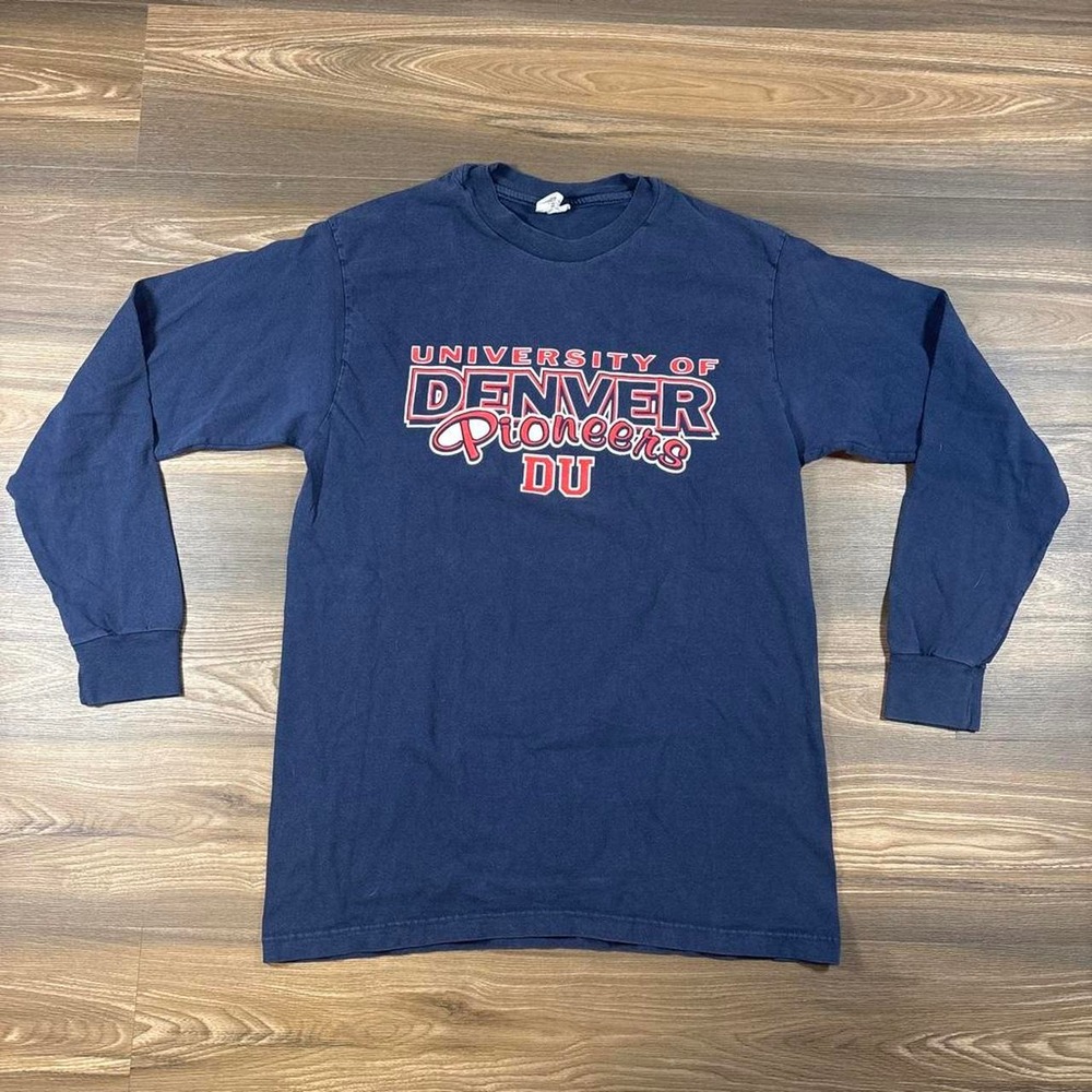 University of Denver Pioneers long sleeve cotton shirt with white and red